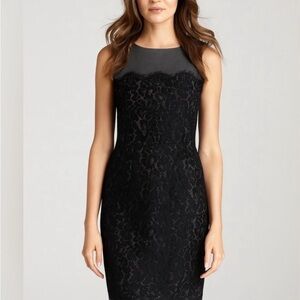 Elegant Gray Dress with Black Lace